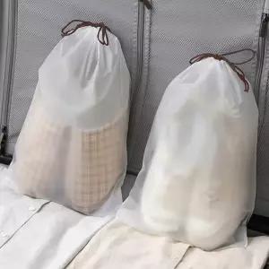 실내화가방 신발주머니 방수신발파우치 슈즈정리백 투명수납백 조임끈형 넉넉한사이즈 5매세트