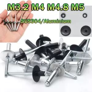 대형 플랜지 블라인드 리벳 3.244.85mm 알루미늄304 라운드 헤드 팝 오픈 홀로우 팝 리벳 못 가구 자동차