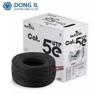 국산 동일전선 UTP CAT.5e 300m 옥외 랜케이블(블랙단선순수구리)