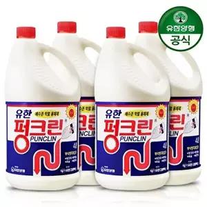 [유한양행]유한락스 펑크린 4L x 4개 / 배수관 막힘 용해제