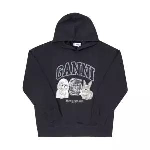[롯데백화점]가니 GANNI T4270 252 아이솔리 애니멀 로고 크롭 여성 후드티