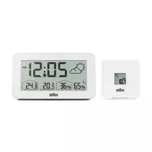 브라운 BRAUN BC13WP 디지털 크레센도 알람 날씨 공용 탁상시계