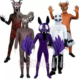 숲속의 99일 의상 사슴 부엉이 염소 순록 박쥐 프레 점프수트 FNAF 파티 성인