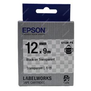 LW-K200PK 라벨 정품 투명 바탕 검정 글씨 엡손 12mm