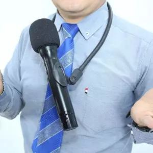 수앤서71 마이크홀더 JL매직 목걸이 마이크 거치대 핸즈프리 강의 행사 발표용 편한 재입고