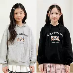 [shopDekelly]곰곰 후드 티셔츠 여아 주니어 의류 초등학생 옷