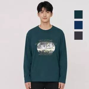 [뱅뱅]공용 얇은면소재 시티 프린트 그래픽 긴팔티(NTM706)EIC