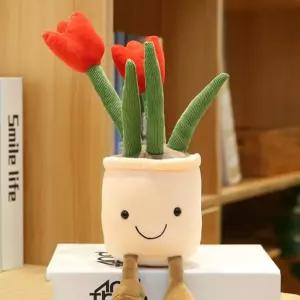 튤립 봉제인형 35cm 빅사이즈 화분형 홈카페 방꾸미기 생일선물