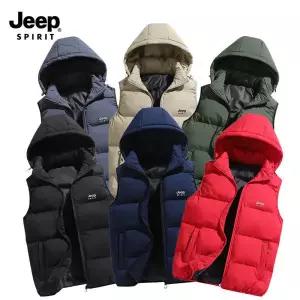 지프 JEEP SPIRIT 남녀공용 후드 패딩조끼  아웃도어 패딩조끼 모자 후드 탈부착 조끼 패딩 JP2980