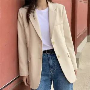 여성 봄 가을 오버핏 정장자켓 블레이저 간절기 출근룩 데일리 아우터