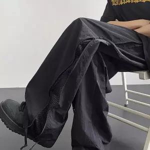 남자 등산바지 여름 얇은 방수 바람막이 바지 옆지퍼 통기 작업복 바지 속건 아웃도어 트레이닝 바지 XR251