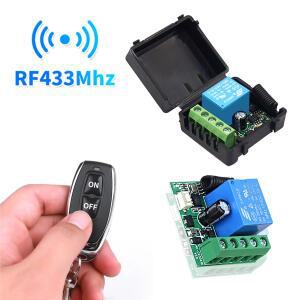 원격 제어 RF433Mhz 무선 조명 스위치 DC 12V 1CH 10A 릴레이 수신기 전자기 잠금 DIY 모듈