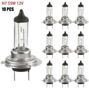 10PCS 할로겐 헤드 라이트 전구 H7 55W 12V 슈퍼 화이트 자동차 교체 부품