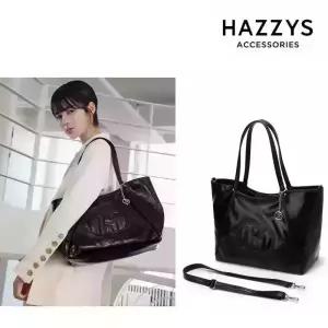 헤지스 ACC 시그니처 H 패치 블랙 와이드 쇼퍼백 L 롱스트랩SET HIBA4E528BK HIBA4E528BKEP