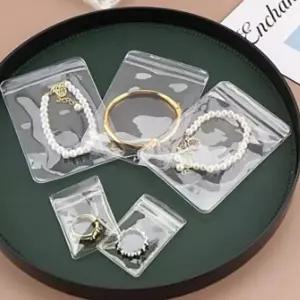 PVC 악세사리 지퍼백 정리소품 보관함 8x12 100매 파우치 쥬얼리선물포장 귀걸이보관 V-EE9D5