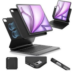ESR iPad Air 13인치 케이스 키보드(M3/M2 2025/2024) 이지 셋 마그네틱 스탠드 세로/가로 모드 멀티 터치 트랙패드가 있는 탈착식 리바운드 360 시리즈 블랙
