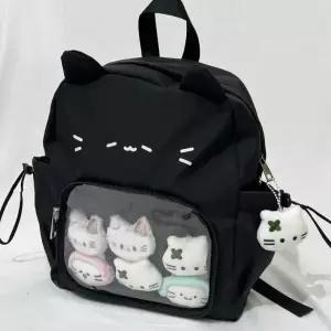 백팩 학생 이타백 가방 블랙 증정 귀여운 고양이귀 키링 고양이 책가방