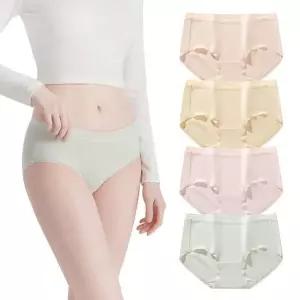 [미미캐츠]미미캐츠 4매구성 실키 프리미엄 50수 면스판 초슬림밴드 여성팬티 4매 P-02291