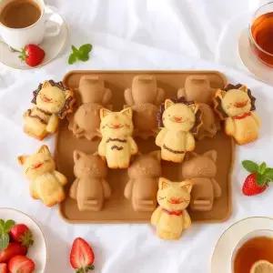 초콜릿 실리콘 몰드 다용도 주방용품 비누 케이크 장식용 쥐 개 토끼 곰 사자 고양이 패턴 DIY 도구