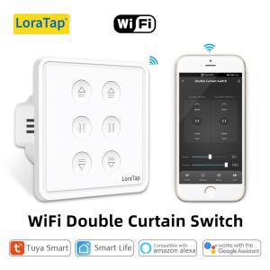 Tuya 스마트 라이프 EU WiFi 더블 커튼 블라인드 스위치 롤러 셔터 전기 Google 홈 Alexa Echo 음성 제어 D