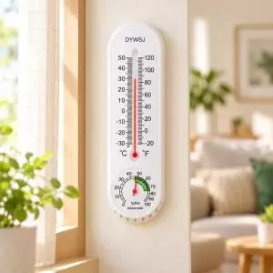 아날로그 온도계 습도계 거실 방 실내 온도 습도 벽걸이 무전원 병원 회사 가정용 화이트