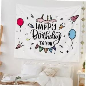 대형 생일 패브릭 포스터 벽걸이 태피스트리 파티 배경 현수막 아이 셀프촬영