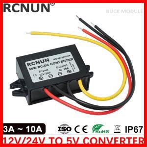 RCNUN 12V 24V에서 5V 3A 5A 10A로 스텝다운 DC 컨버터 레귤레이터 50W 24 12볼트 벅에서 5볼트로 변환하는
