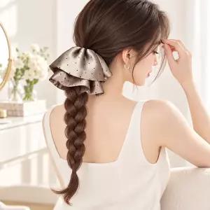 리본 브레이드 포니테일 헤어피스 가발 포니테일 부분 리본헤어피스 땋은머리
