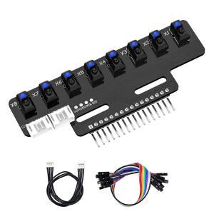 야붐 8채널 라인 순찰 모듈 센서 10핀 GPIO / IIC USART 라즈베리파이 STM32 UNO 전자 프로젝트에 적합 (8채널 모듈+PH2.0+듀폰 라인)
