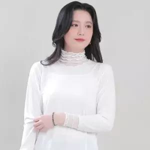 시스루 셔링 프릴 봄 가을 초겨울 긴팔 티셔츠 A01361