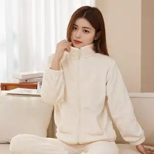 여자 수면잠옷 극세사 홈웨어 밍크 후리스 잠옷 세트