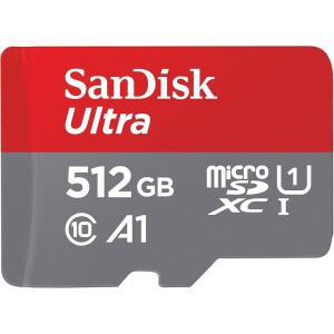 SANDISK 512GB 울트라 마이크로SDXC UHSI 메모리 카드어댑터 포함 - 최대 150MB/S C10 U1 풀 HD A1 MicroSD 카드 SDSQUAC512GGN6MA