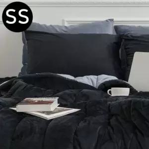 친절한탄씨 블랙 겨울 극세사 SS 차렵이불 슈퍼싱글 슈퍼싱글이불베개세트 슈퍼싱글이불베개셋트