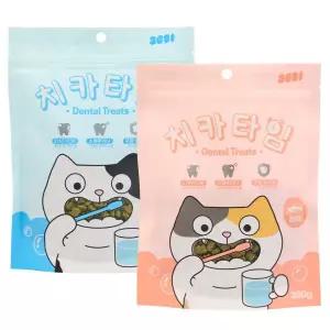 3651 치카타임 고양이 이빨과자 덴탈트릿 닭고기+연어 300g 2개