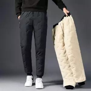 런칭 7XL 양털 패딩바지 조거 일자 남성 여성 겨울 작업복 바지 팬츠