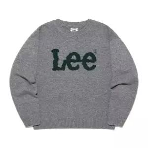 리 LEE 빅 트위치 로고 니트 그레이