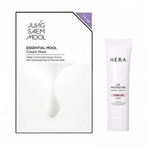 [헤라] UV프로텍터 톤업 피치 SPF50+/PA++++ 40ml + 마스크 팩 1매