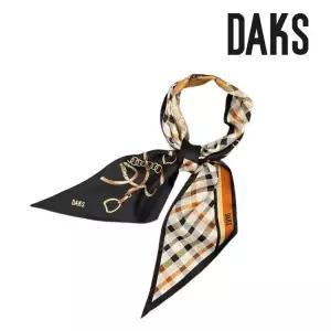 [백화점 홈쇼핑 정품] DAKS 실크 스키니 체인 패턴 여성 데일리 스카프 FKU501