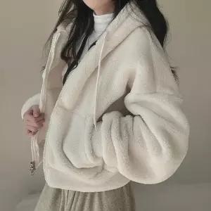 [센트럴몰]세미크롭 후드집업 양털