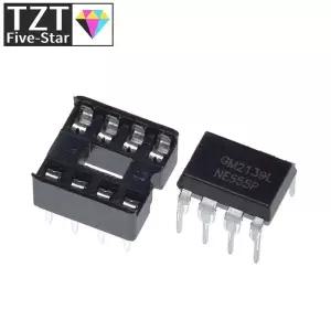 10개 (각 5개) NE555 IC 타이머 프로그래밍 발진기 칩  8핀 DIP 소켓