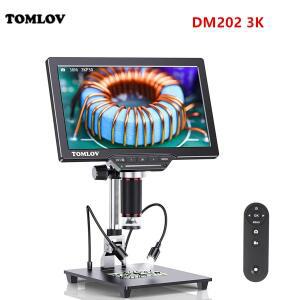TOMLOV 3K DM202 디지털 현미경 10.1 HDMI LCD 38MP 코인 전자 PCB 납땜용 돋보기 카메라