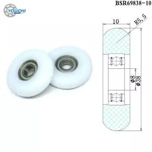 4pcs OD 38mm 로잉 머신 롤러 8x38x10mm BSR69838-10 POM 노 젓는 사람 휠 플라스틱 코팅 베어링 8x38x10
