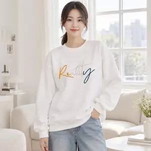 리얼자수 맨투맨 국내생산 특양면 기모 남여공용 M~2XL 빅사이즈 여성 여자 남성 남자 단체 루즈핏 데일리 겨울 학생 프린팅 긴팔 후드티