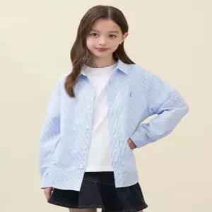 빈폴 키즈 시어서커 스트라이프 오버핏 셔츠 스카이 블루 (BI6764U01Q) 6803593