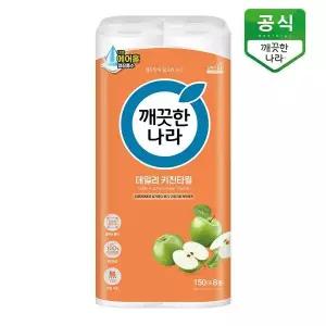 [하프클럽/깨끗한나라]깨끗한나라톡톡뽑아쓰는무표백키친타올100매6팩