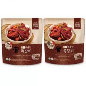궁 매콤한 쪽갈비 800g x 2 + 떡 140g x 2 x 2팩 hgb