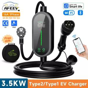 가정용전기차충전기 AFEEV 휴대용 EV 투스 제어 와이파이 EVSE 충전 케이블