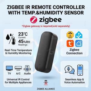 Zigbee IR 원격 제어 TUYA Smart Life 게이트웨이용 온도 습도 센서가 있는 범용 적외선 컨트롤러