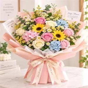 [건강나라] 비누꽃 시들지 않는 대형 사이즈 꽃다발 생일 졸업식 기념일 프로포즈 답례품 꽃 구매시 토퍼