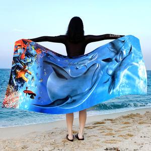 바캉스 Best 부드러운 특대형 비치타올 신나는고래 180cm x 100cm